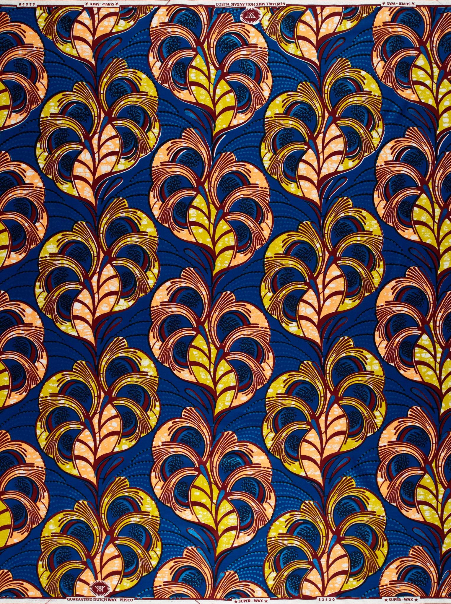 Vibrant blue african print fabric super-wax vls3520.010