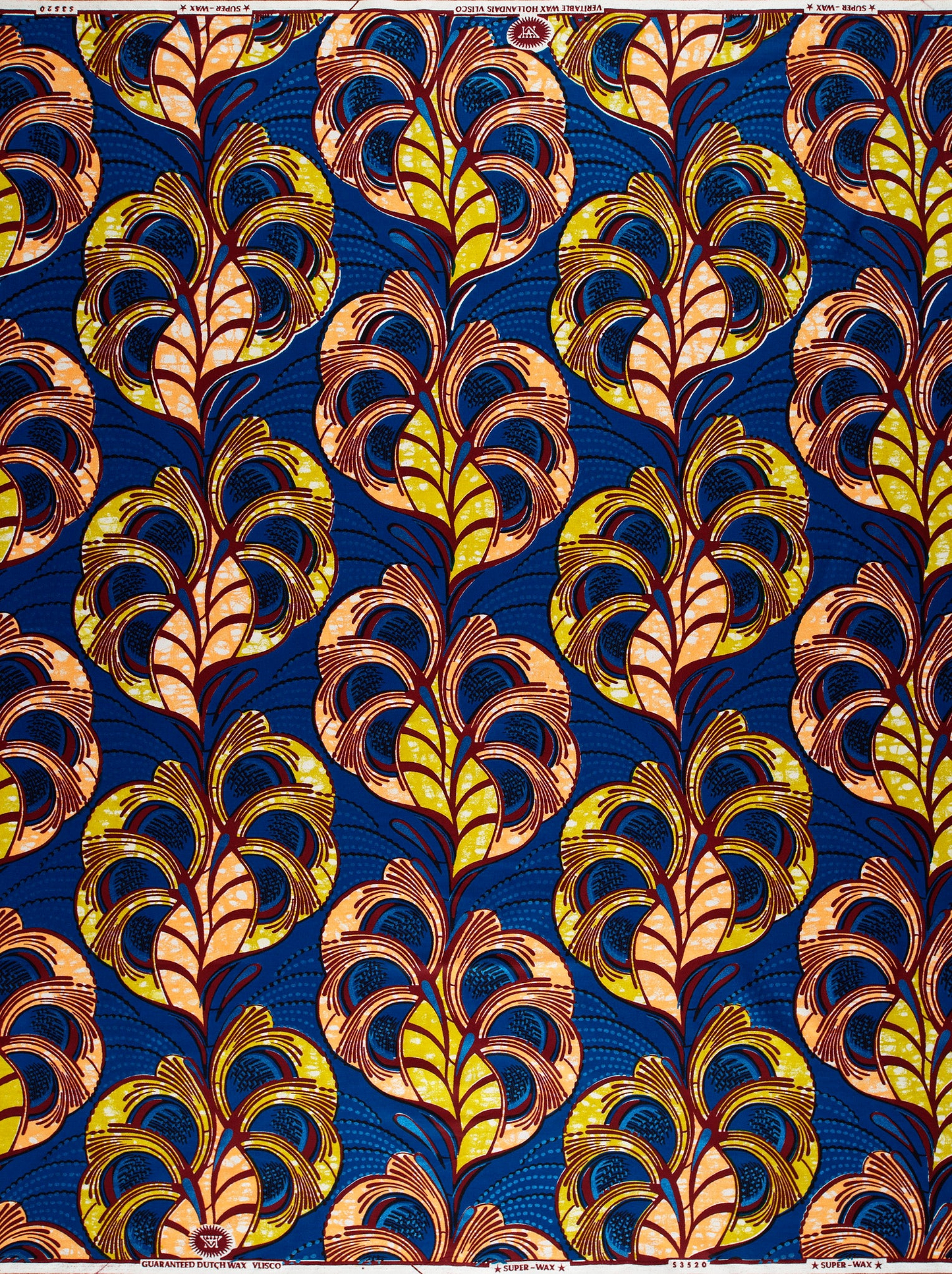 Vibrant blue african print fabric super-wax vls3520.010