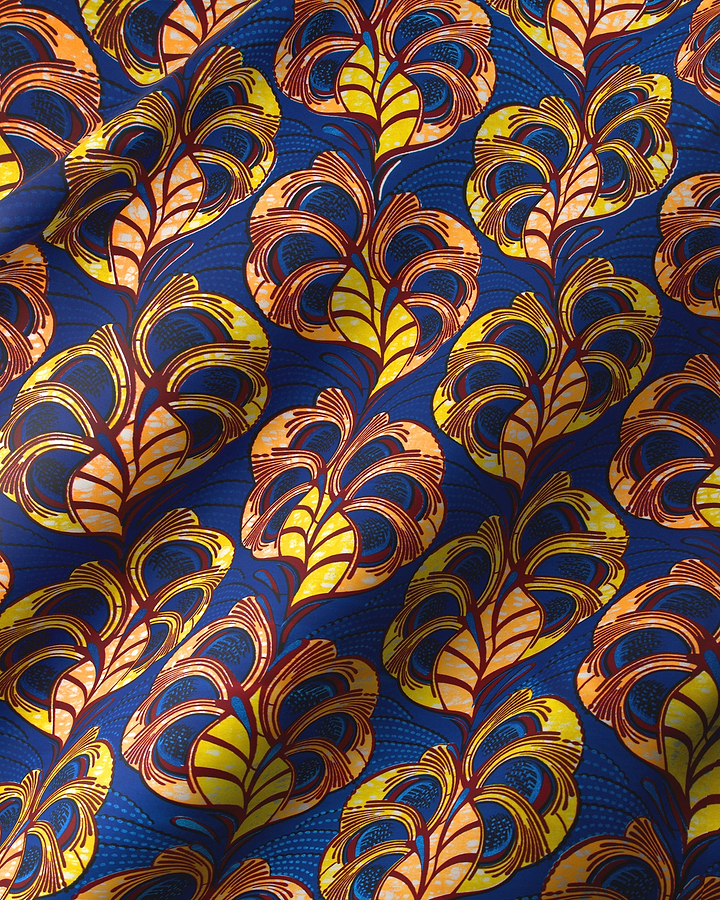 Vibrant blue fabric bold pattern super-wax vls3520.010
