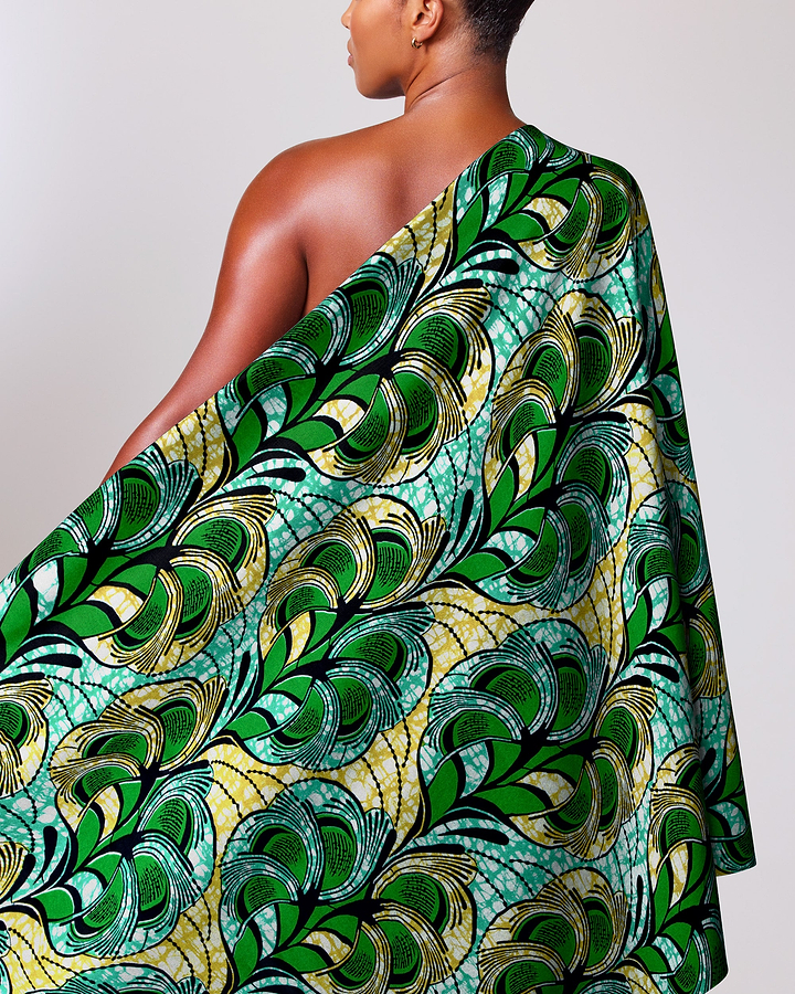 Vibrant green yellow black patterned super-wax vls3520.013