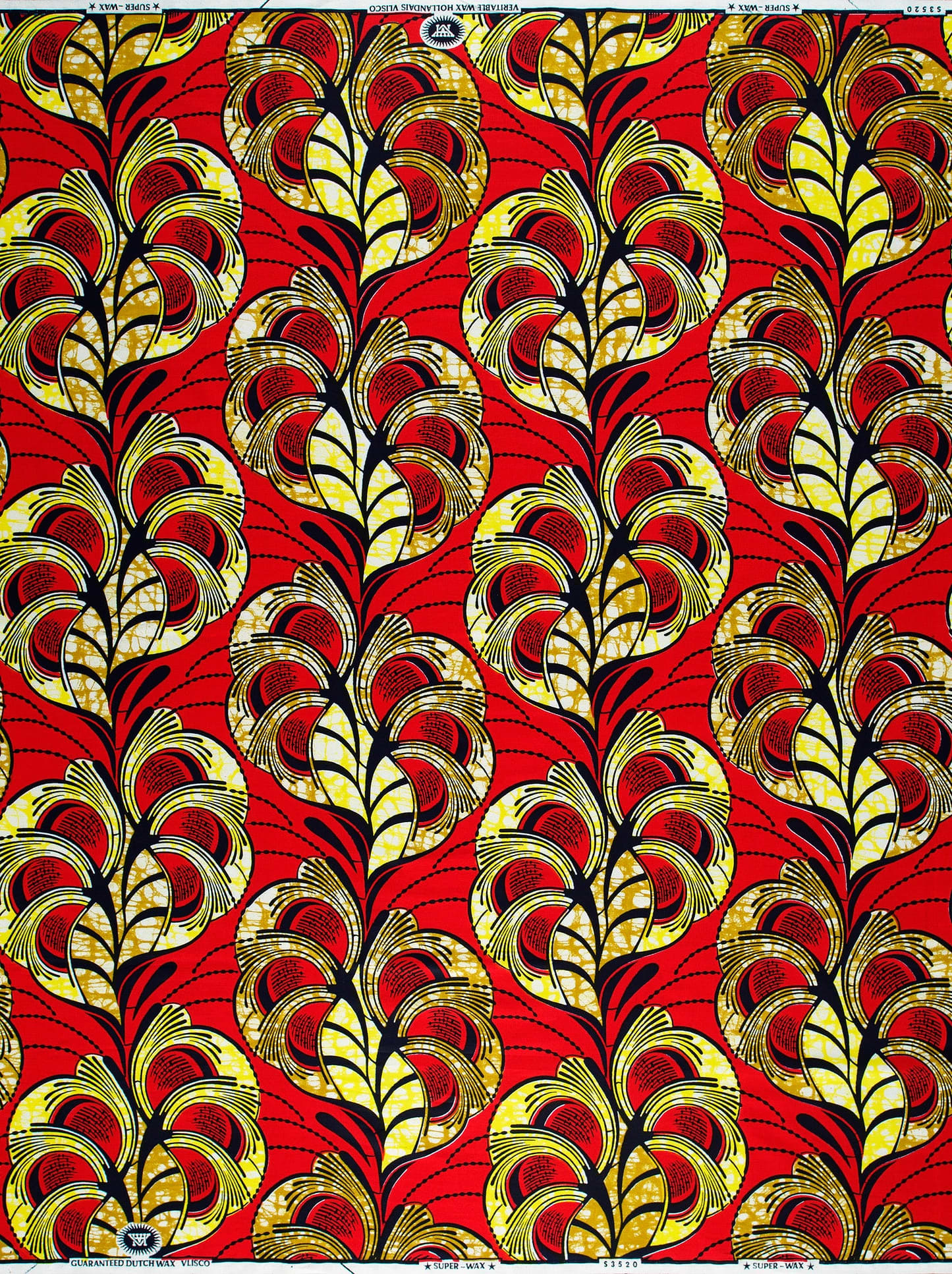 Vibrant red african print fabric super-wax vls3520.014