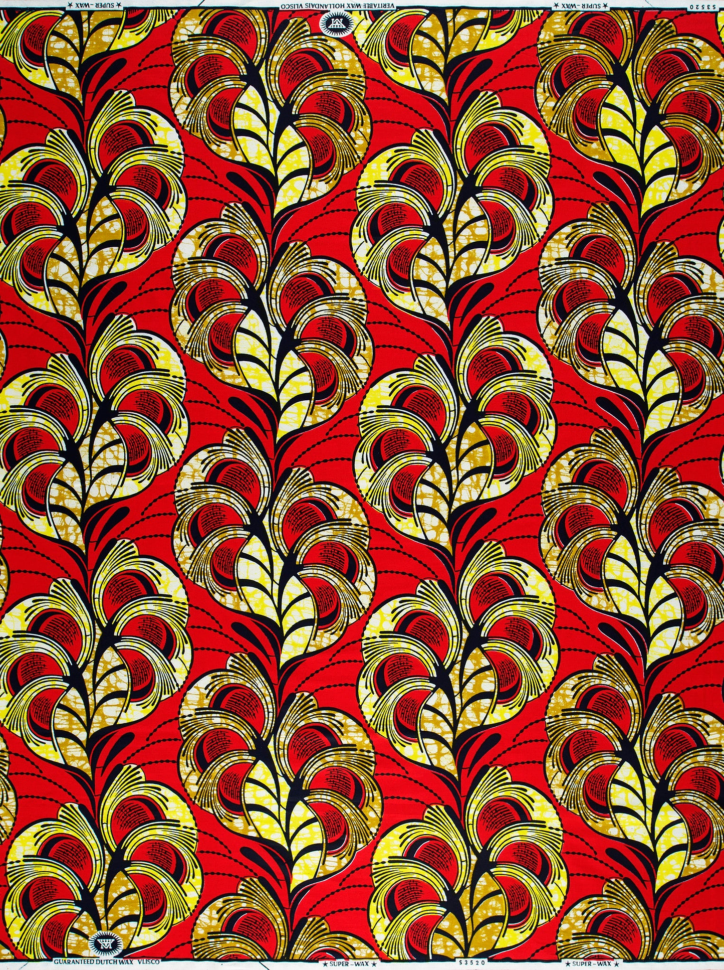 Vibrant red african print fabric super-wax vls3520.014