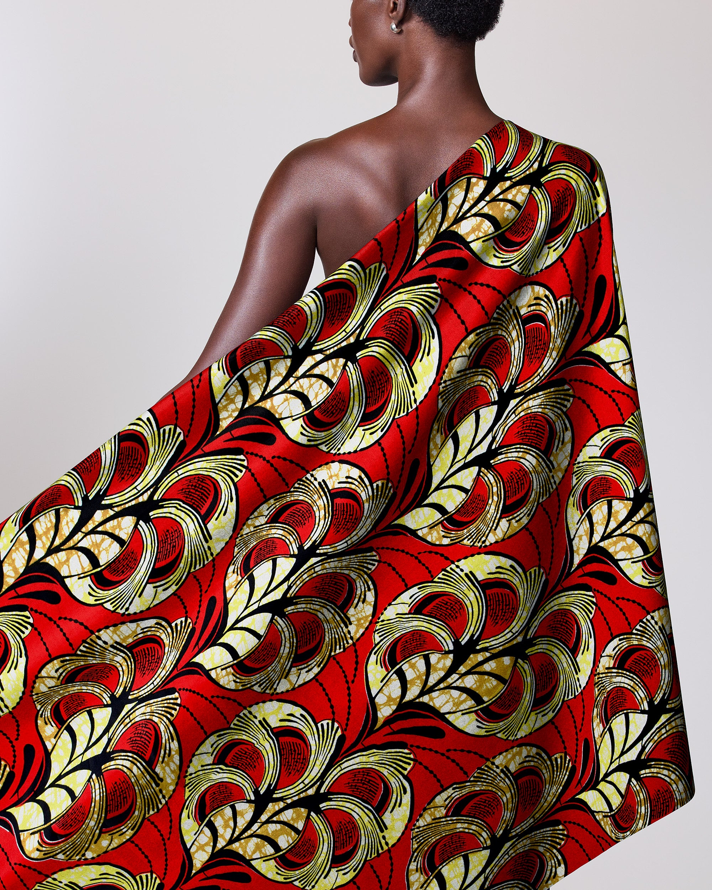 Vibrant red african print fabric super-wax vls3520.014