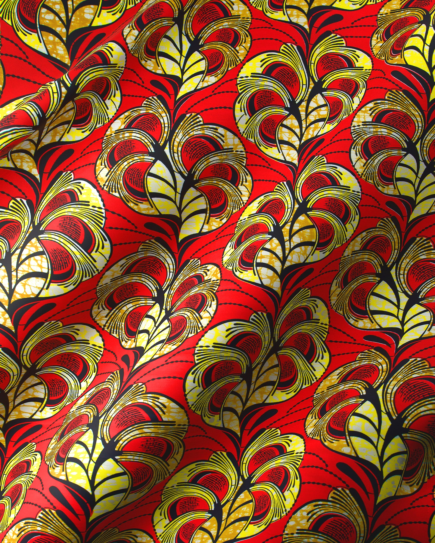 Vibrant red african print fabric super-wax vls3520.014