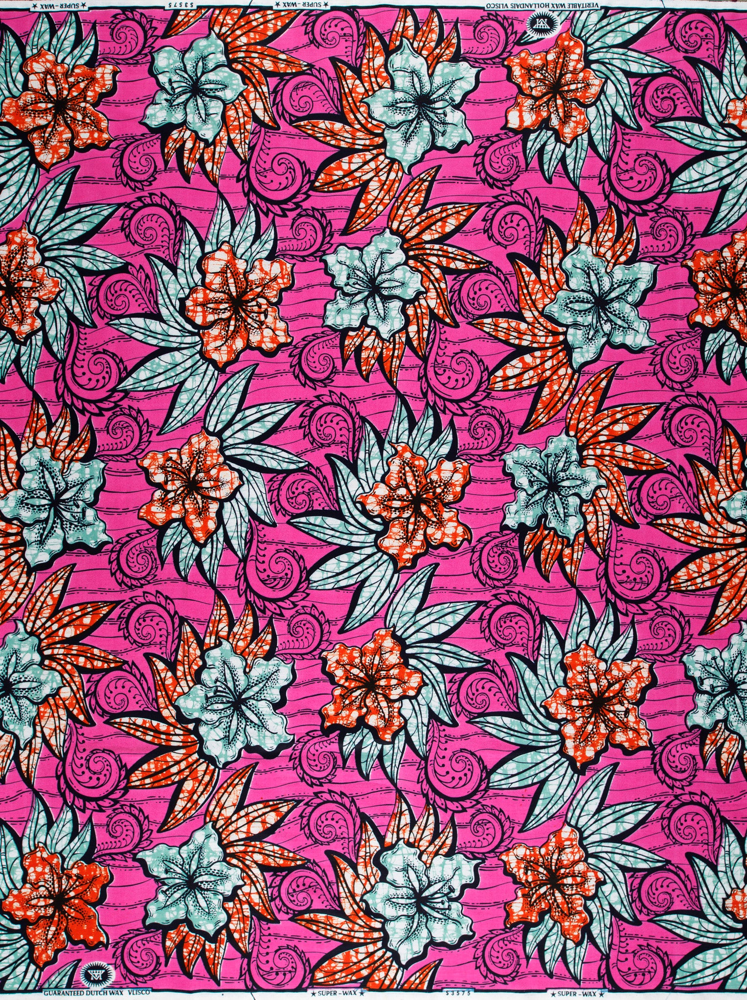 Vibrant pink fabric bold pattern super-wax vls3575.017