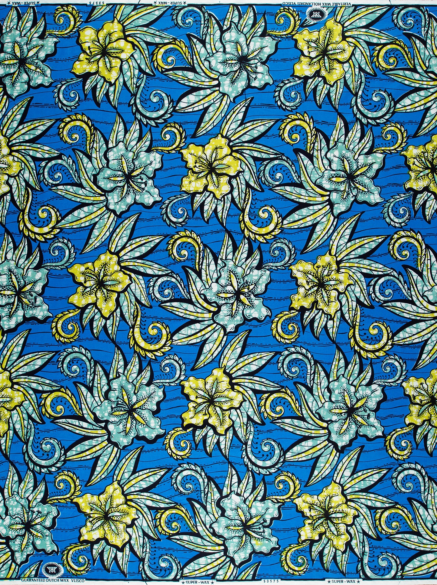 Vibrant blue african print fabric super-wax vls3575.019
