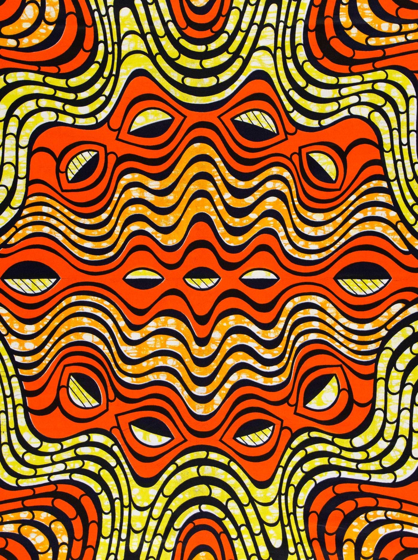Vibrant orange yellow wavy patterned super-wax vls4058.003