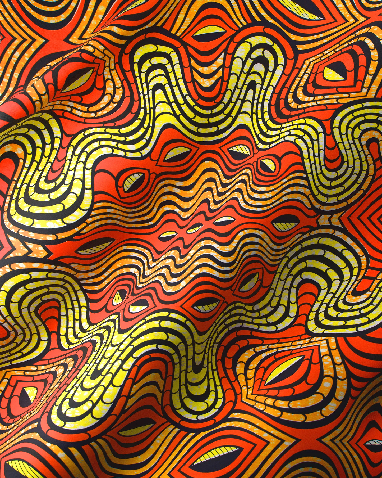 Vibrant red yellow black wavy super-wax vls4058.003