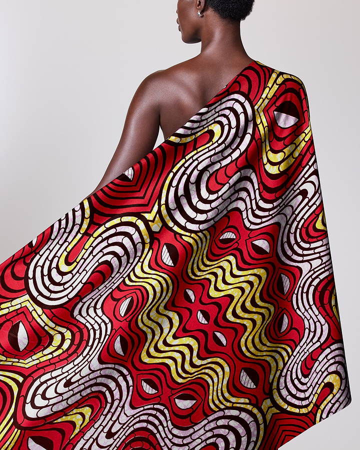 Vibrant red yellow white patterned super-wax vls4058.006