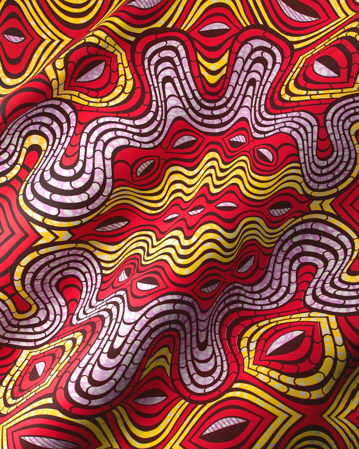 Vibrant red yellow purple wavy super-wax vls4058.006