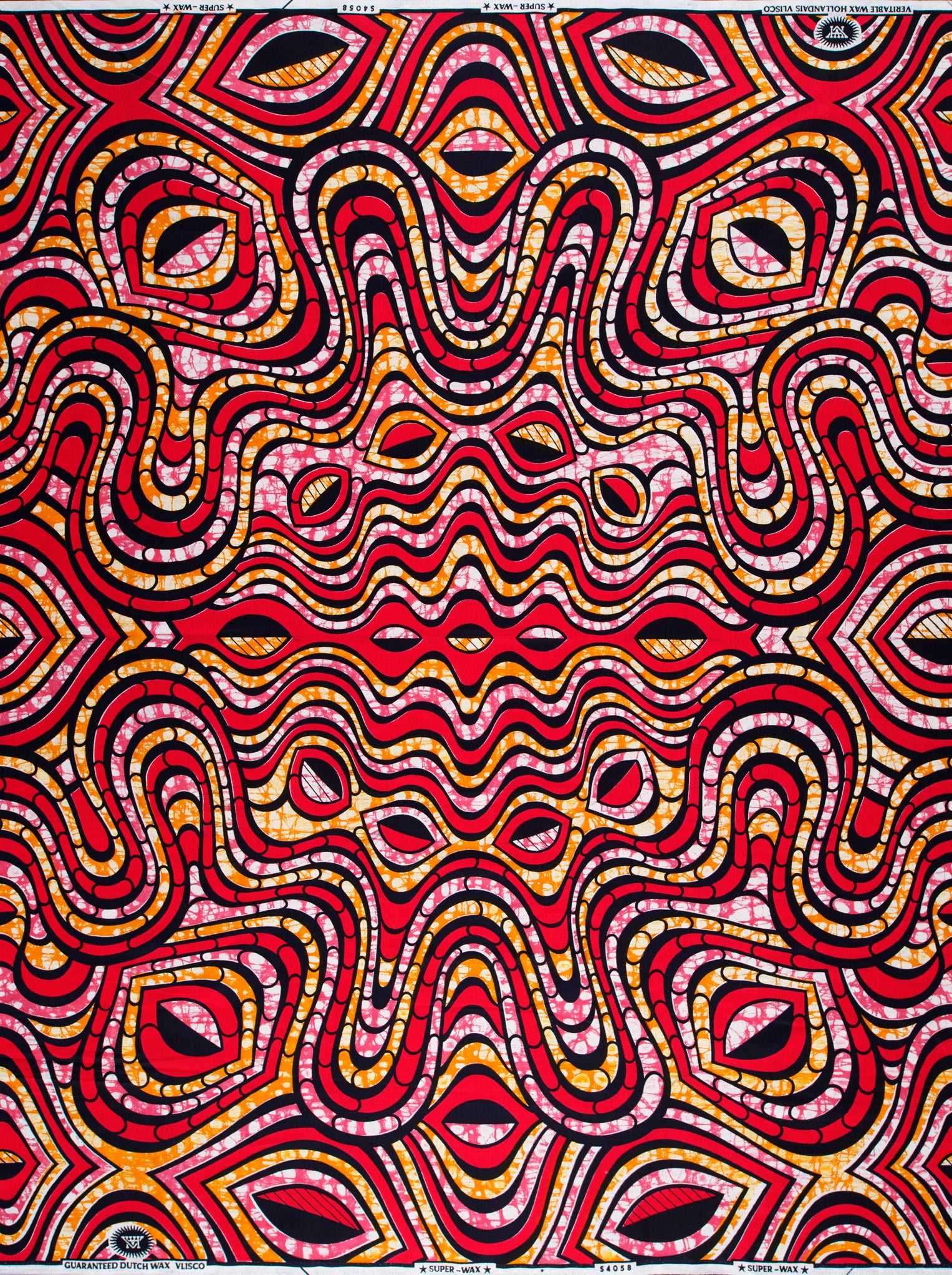Vibrant red black gold patterned super-wax vls4058.007