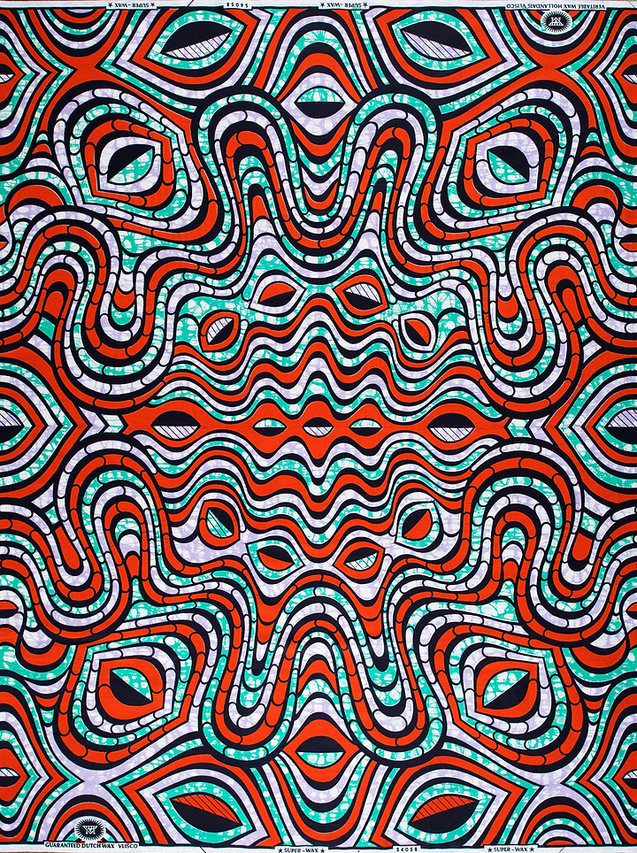 Vibrant red teal black abstract super-wax vls4058.008