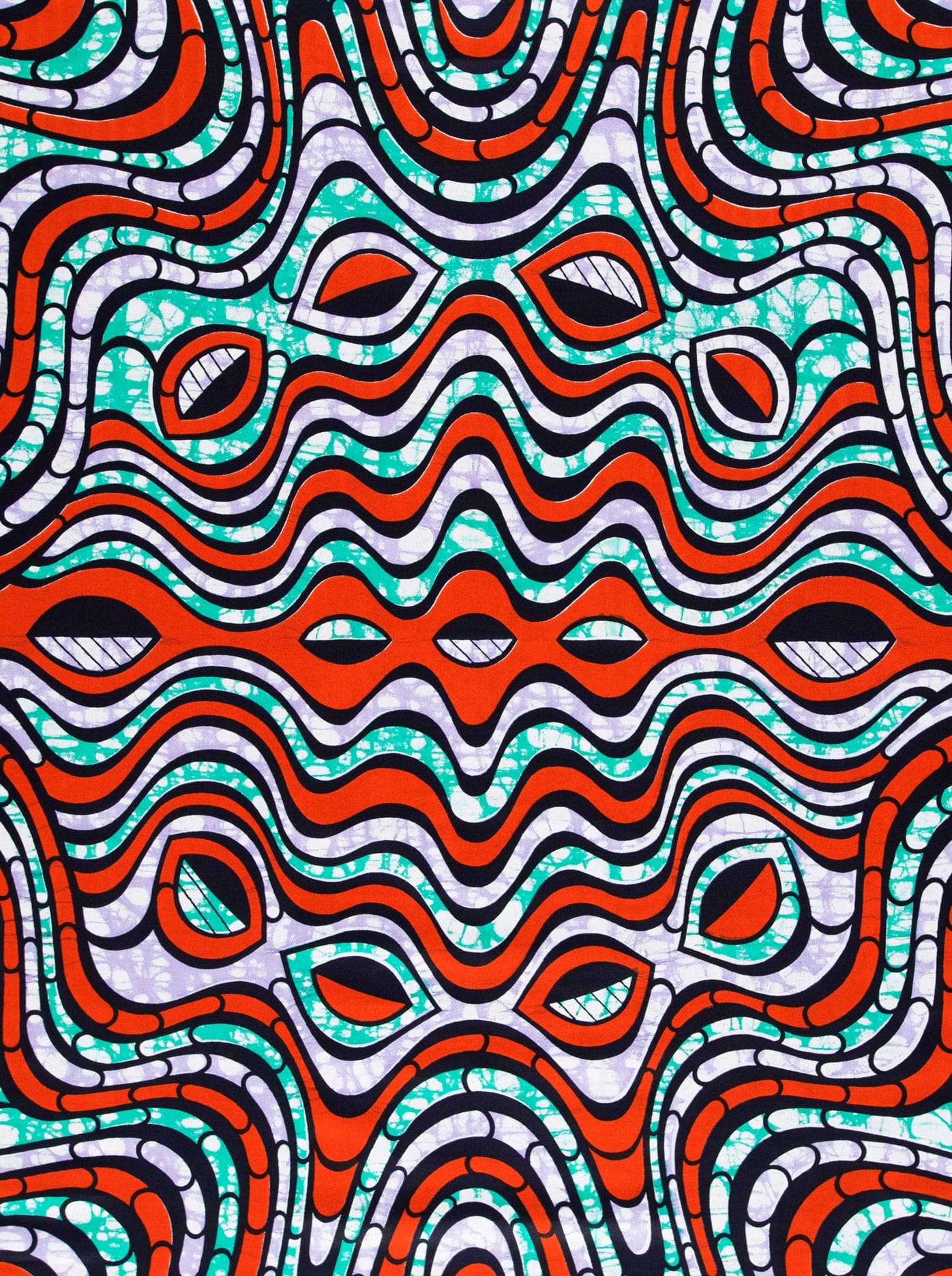 Vibrant red teal black wavy super-wax vls4058.008