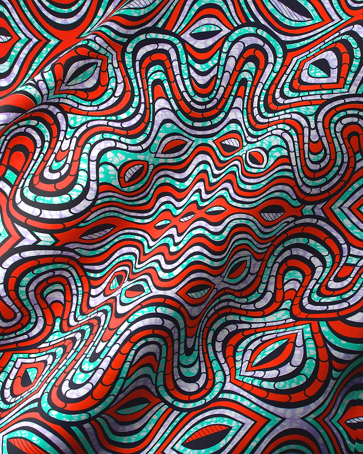 Vibrant red green white abstract super-wax vls4058.008