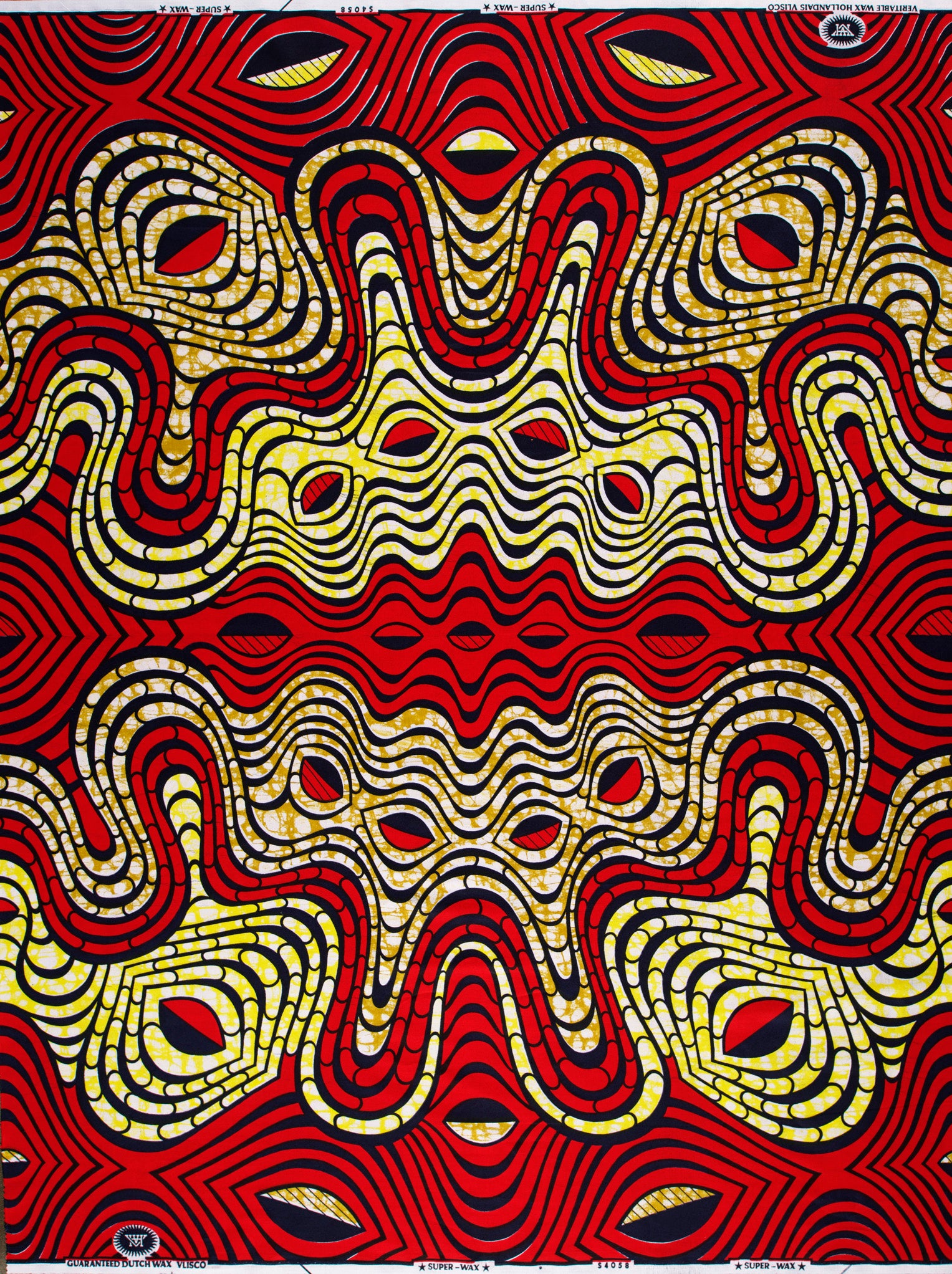 Vibrant red yellow black wavy super-wax vls4058.012