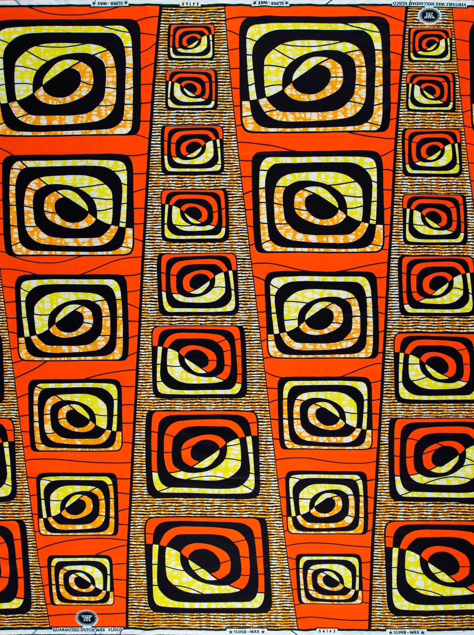 Vibrant orange fabric bold geometric super-wax vls4163.001