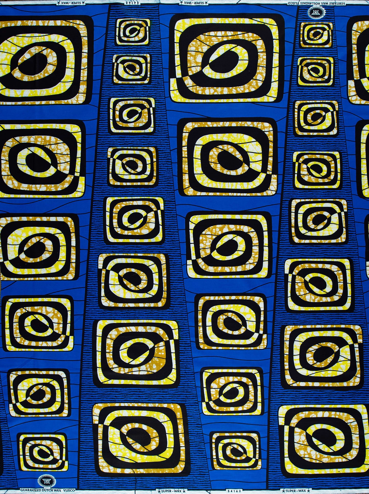 Vibrant blue african print fabric super-wax vls4163.003