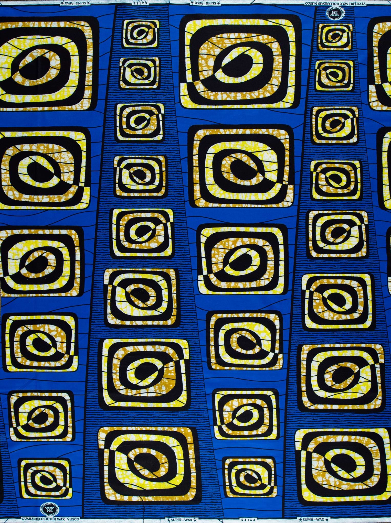 Vibrant blue african print fabric super-wax vls4163.003