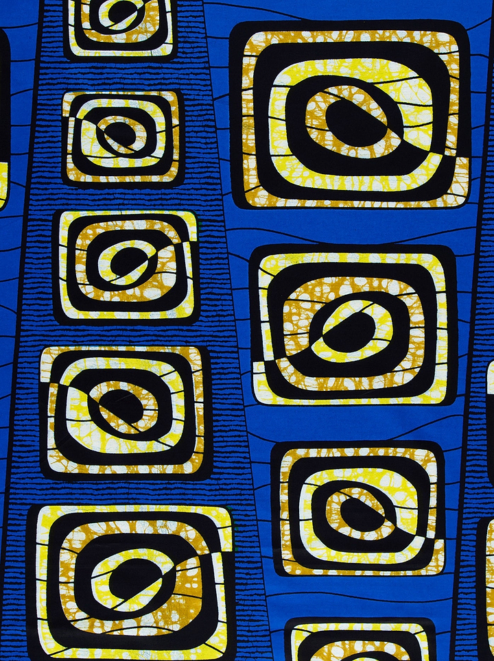 Vibrant blue african print fabric super-wax vls4163.003