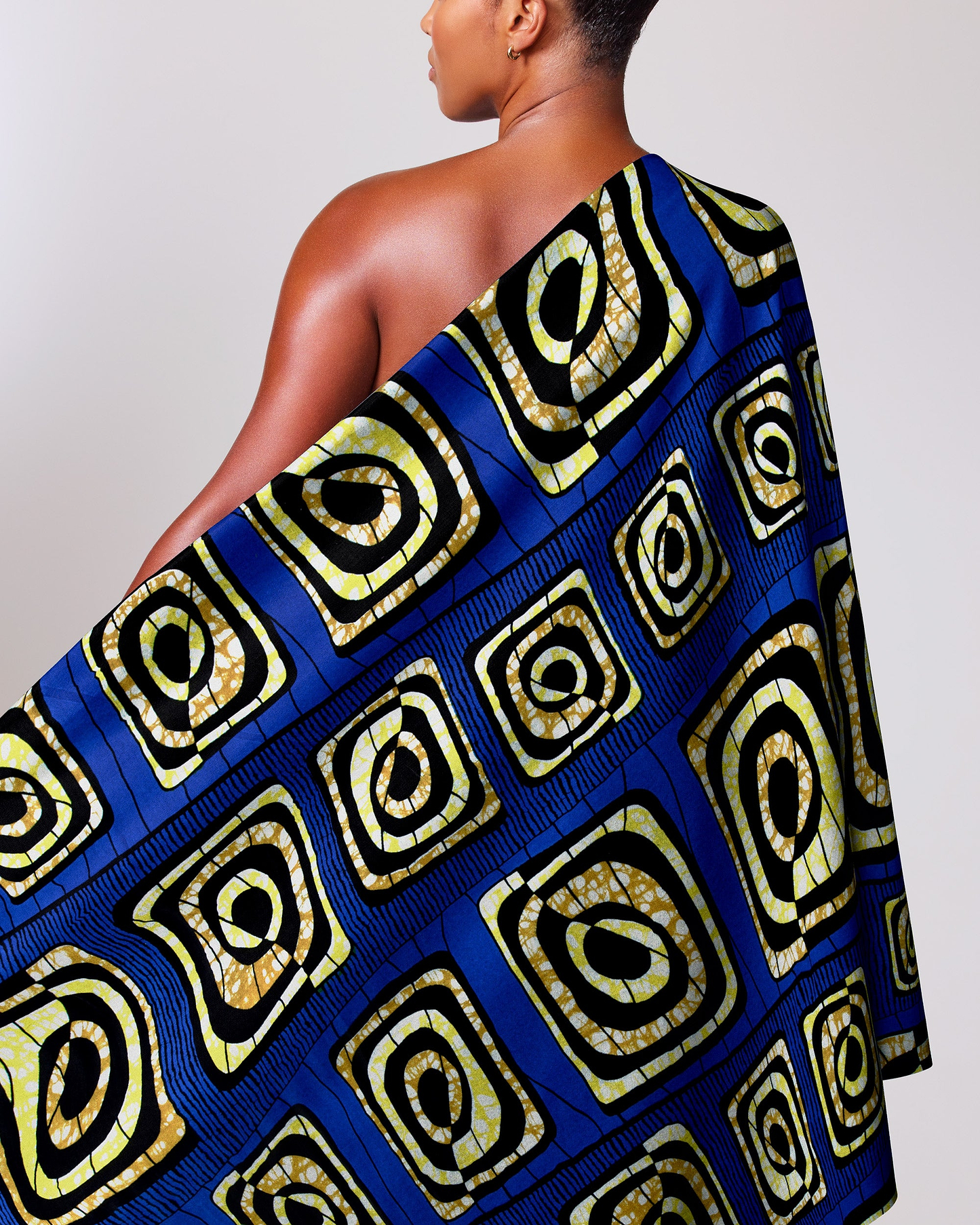 Vibrant blue african print fabric super-wax vls4163.003