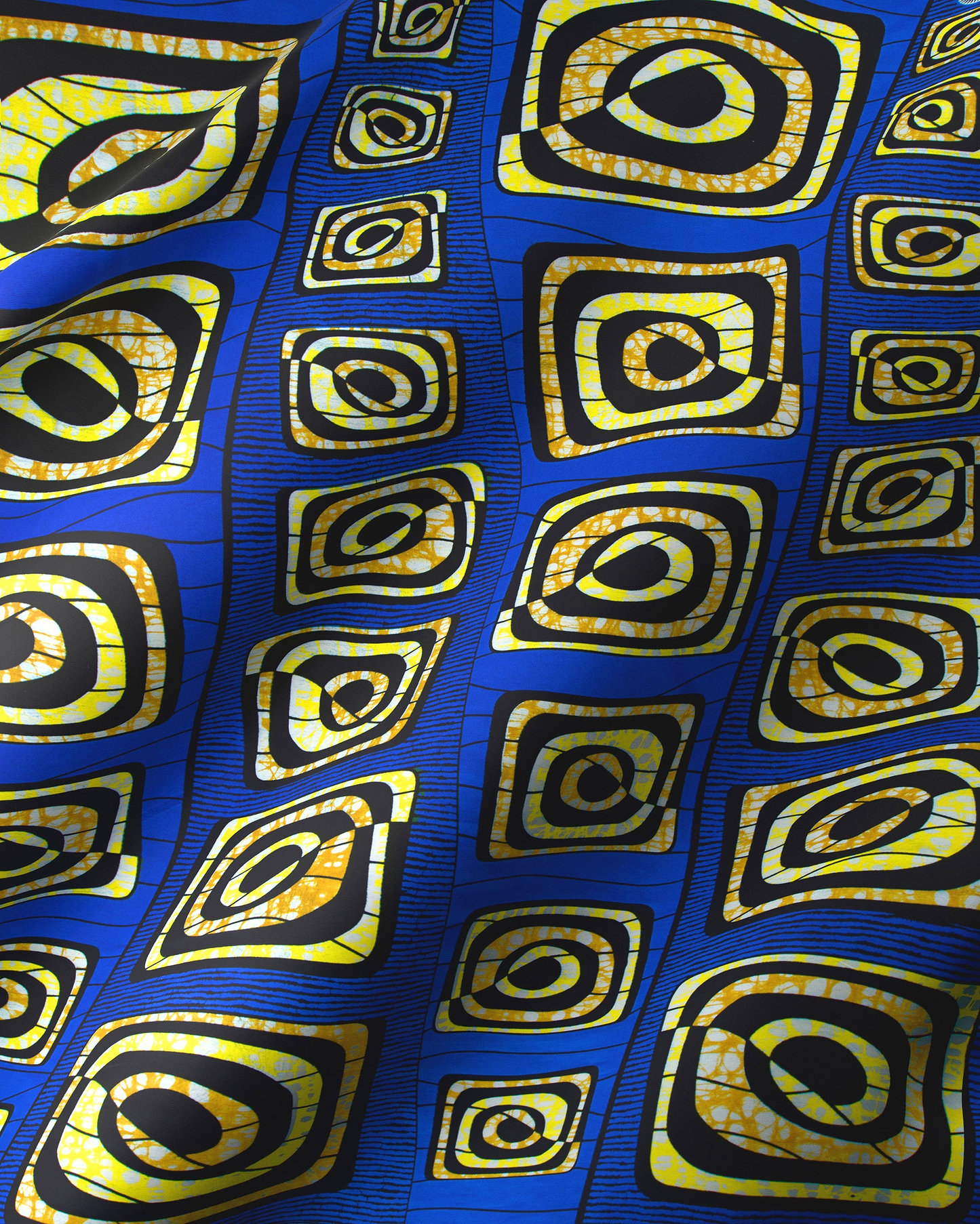 Vibrant blue african print fabric super-wax vls4163.003
