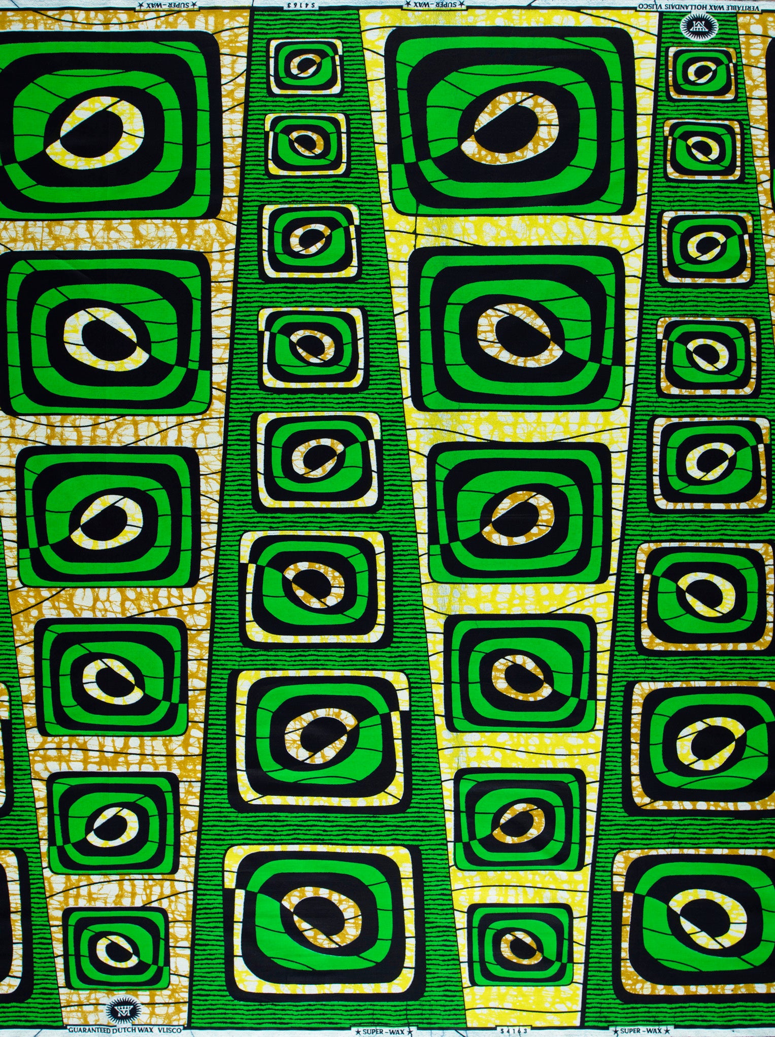 Vibrant green yellow african print super-wax vls4163.004