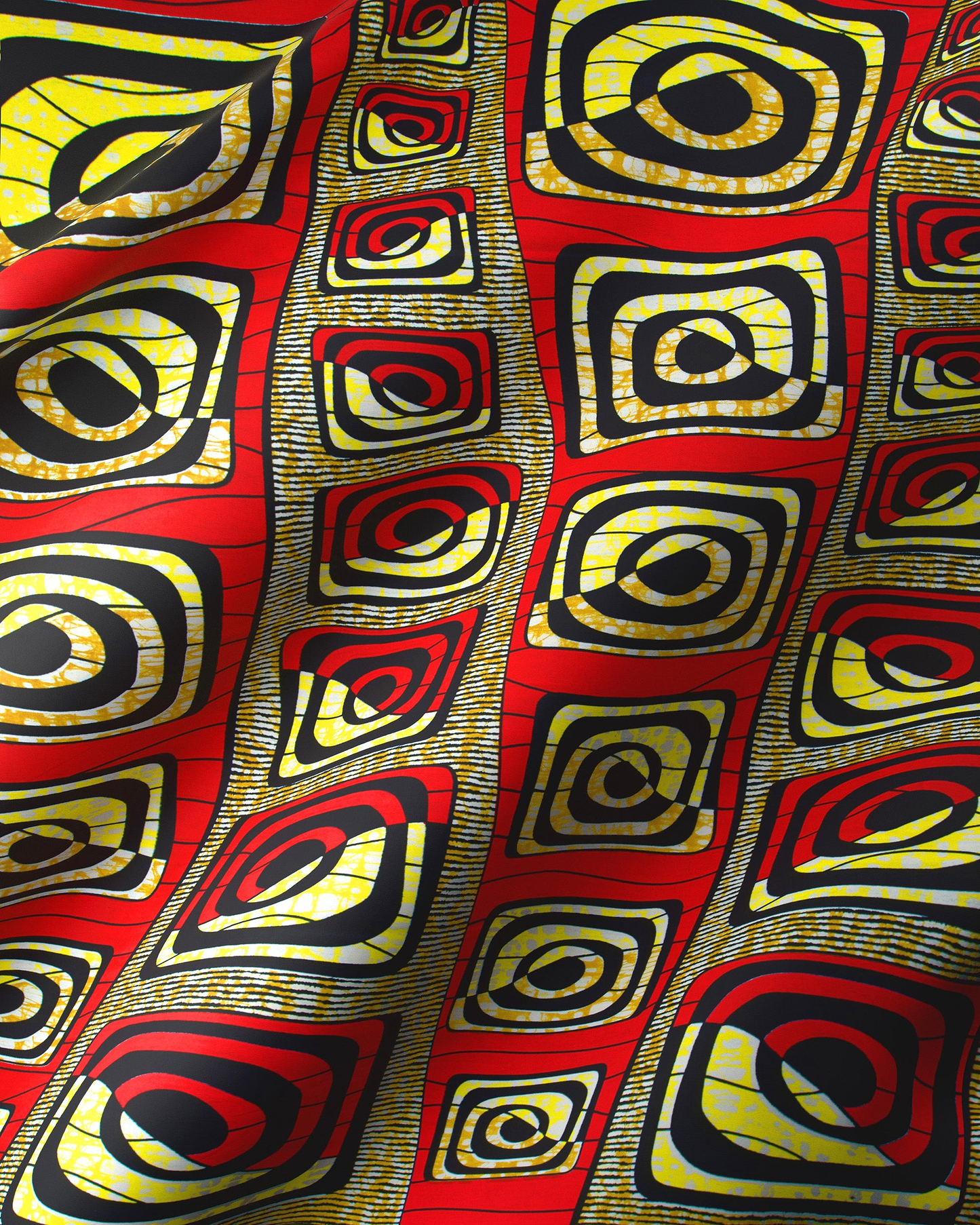 Vibrant red african print fabric super-wax vls4163.009