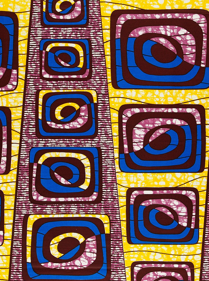 Vibrant yellow fabric bold geometric super-wax vls4163.012