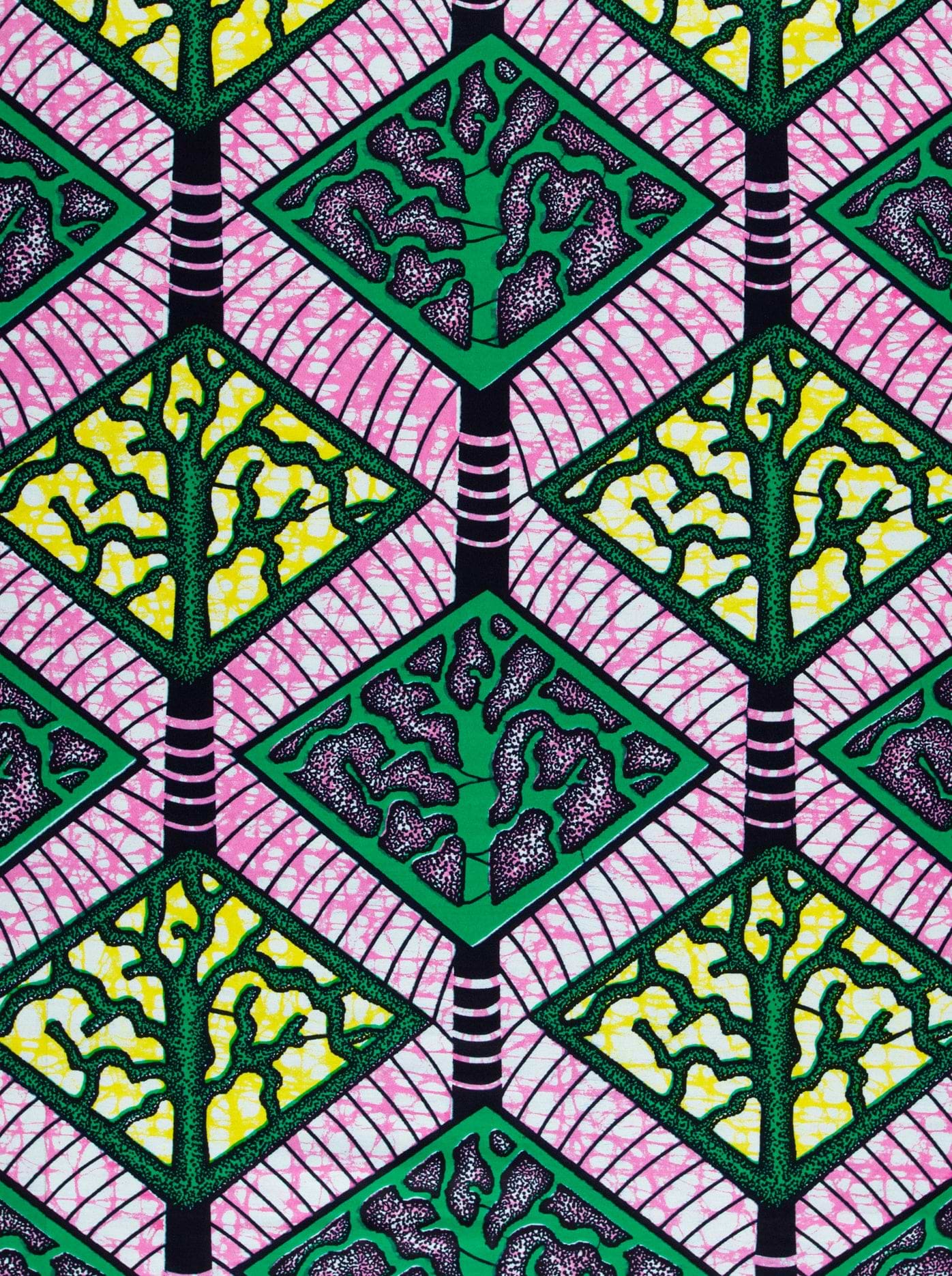 Vibrant pink green geometric-patterned fabric super-wax vls4398.001
