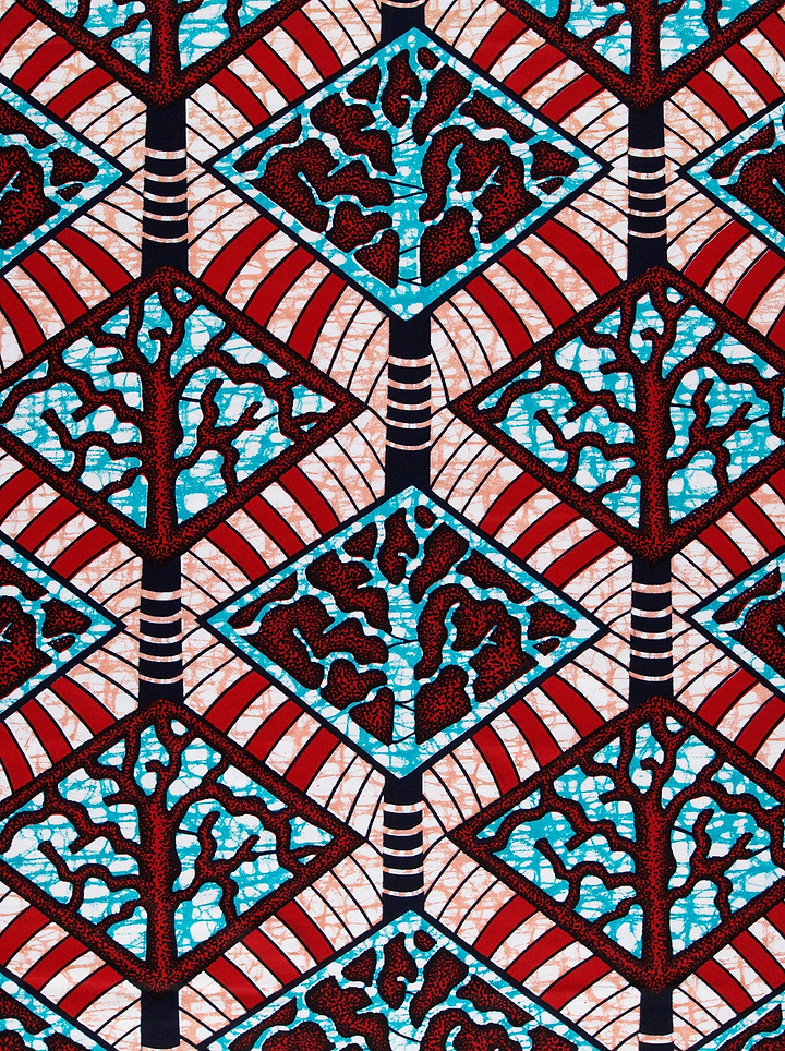 Vibrant red teal black geometric super-wax vls4398.003