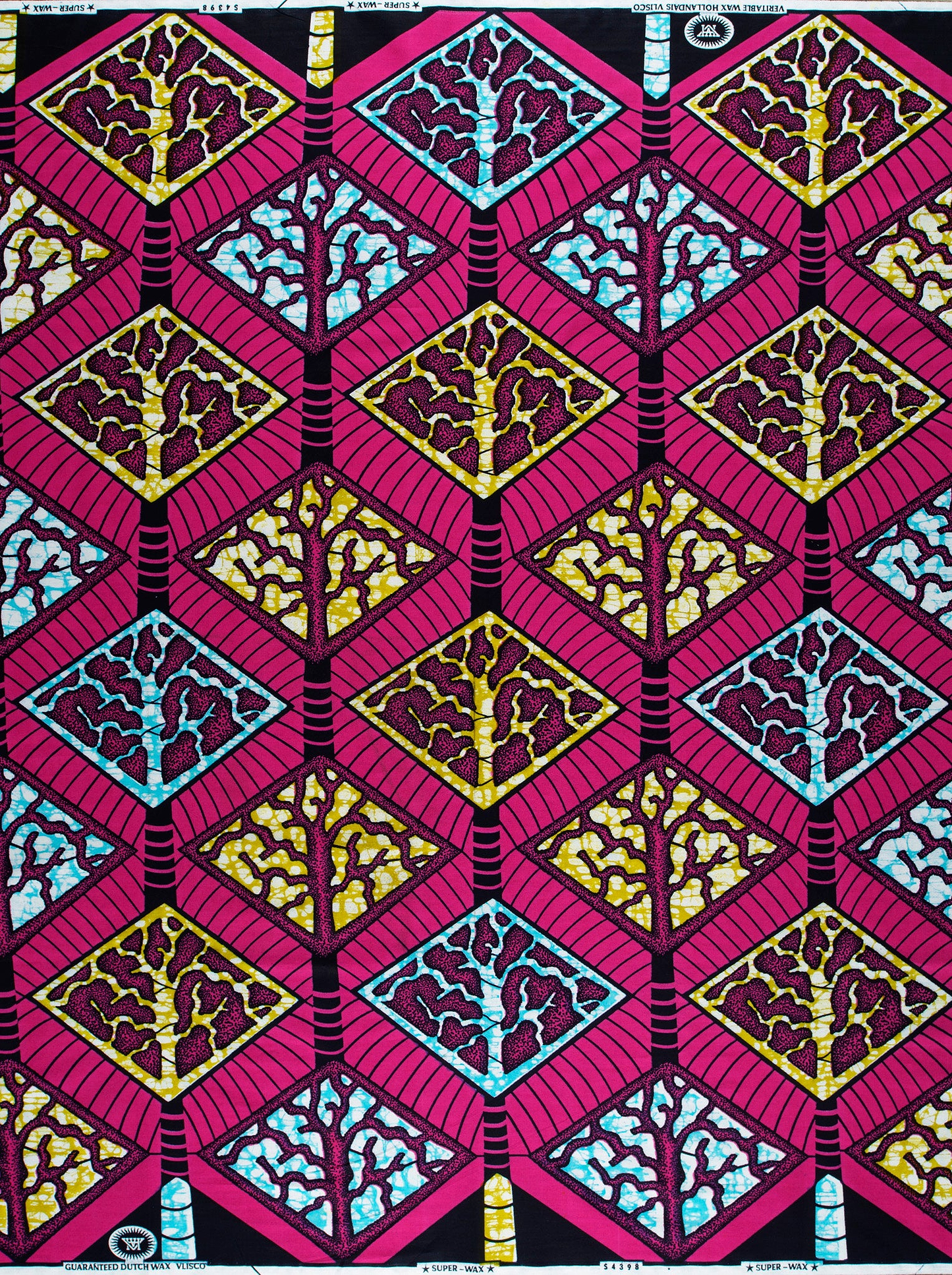 Vibrant pink african print fabric super-wax vls4398.006