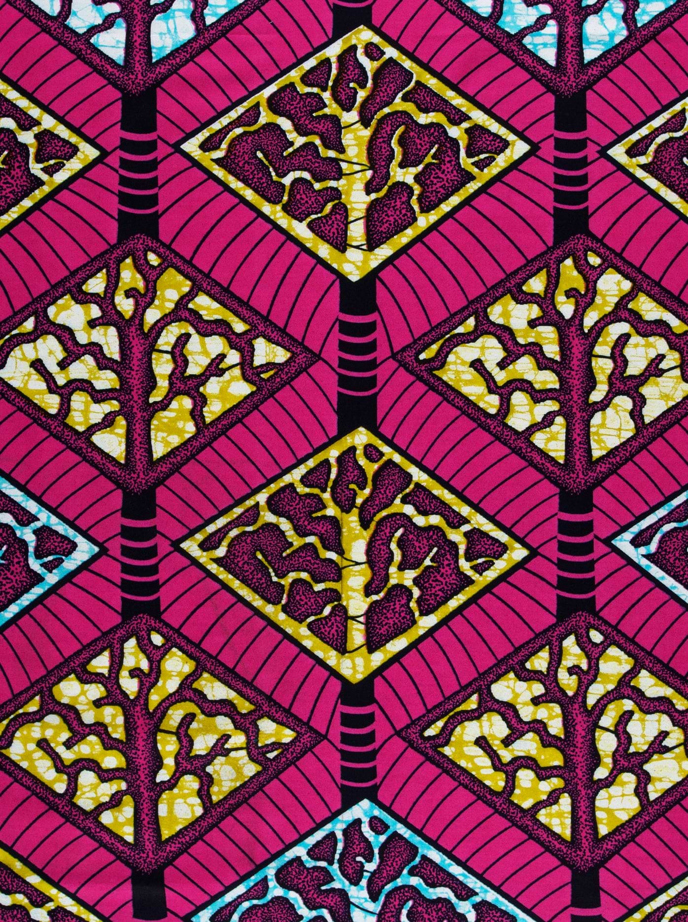 Vibrant pink yellow black geometric super-wax vls4398.006