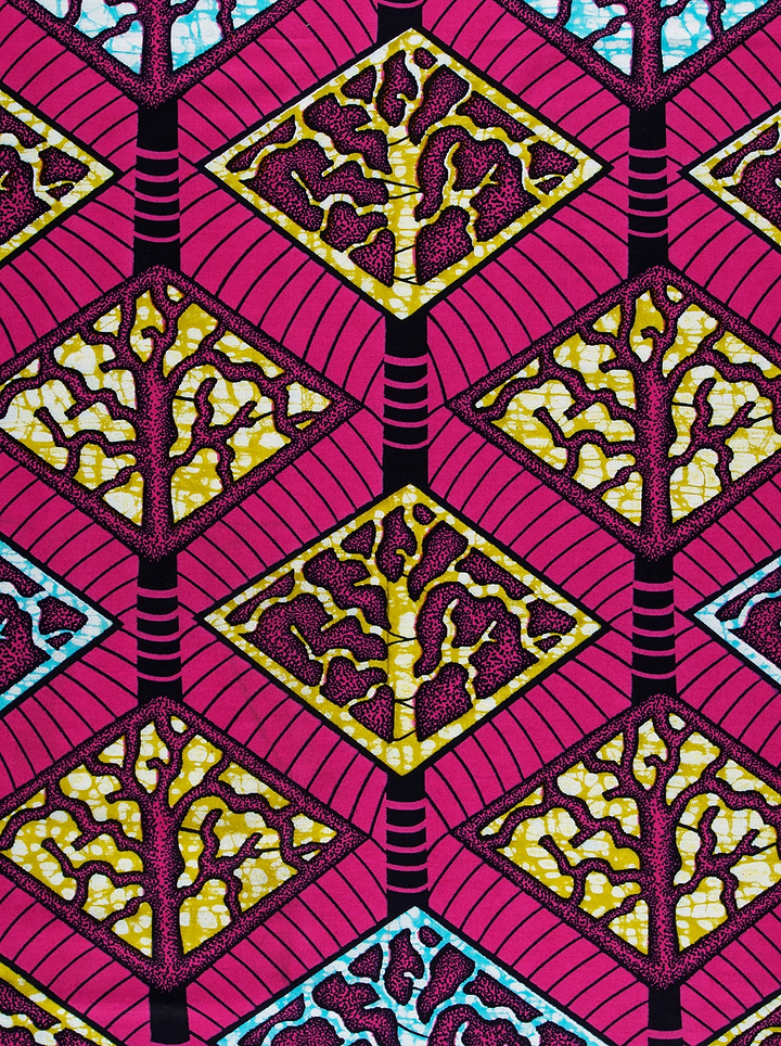 Vibrant pink yellow black geometric super-wax vls4398.006