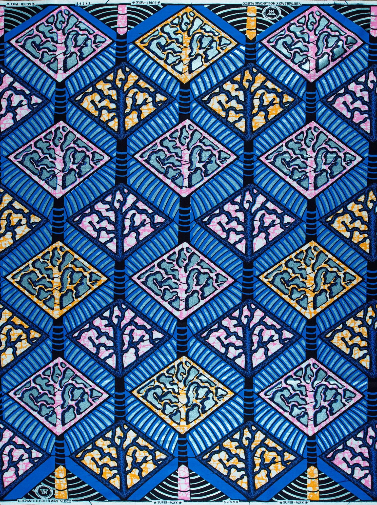 Vibrant blue pink yellow geometric-patterned super-wax vls4398.008