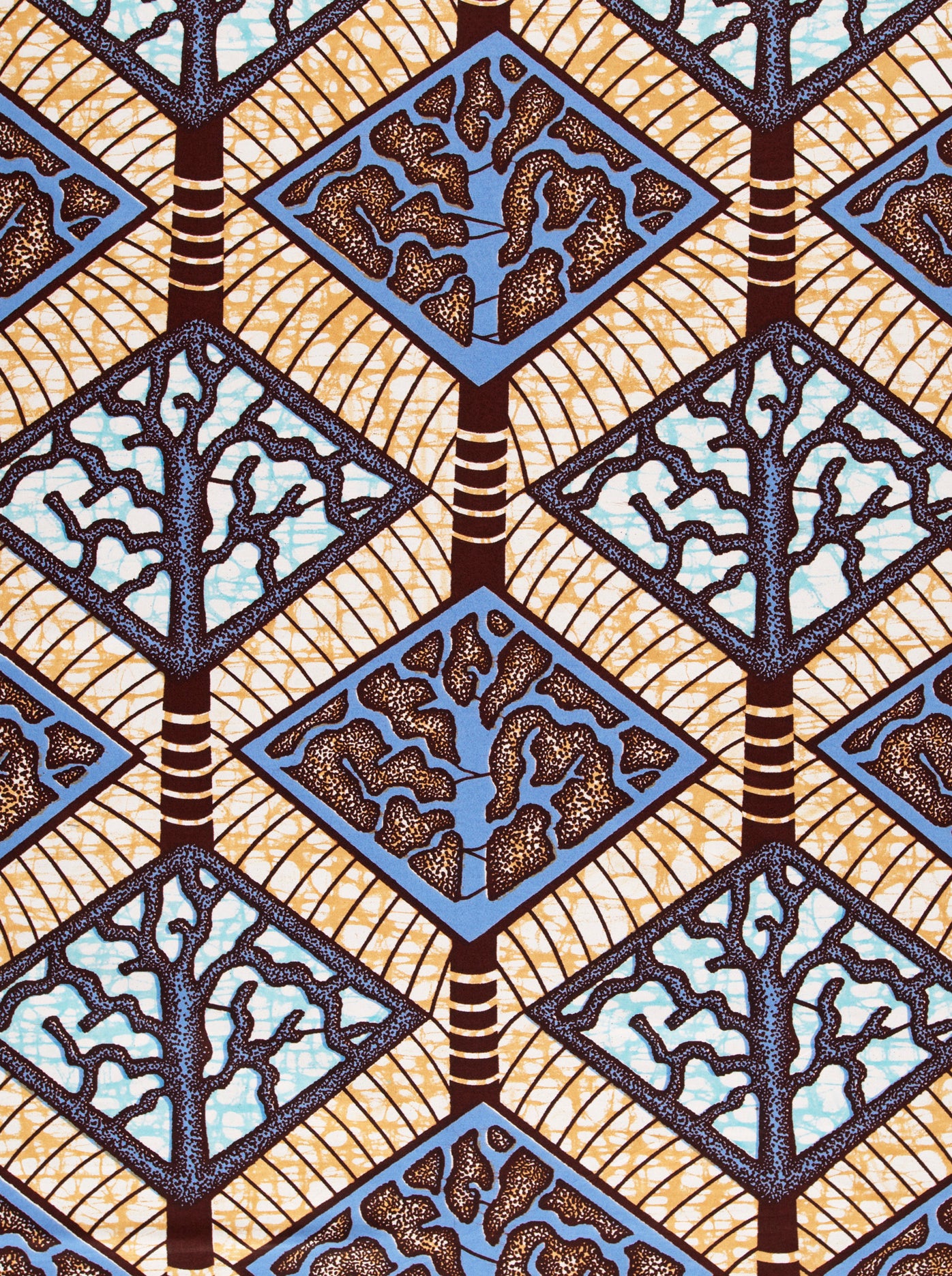 African print fabric diamond-shaped tree super-wax vls4398.014