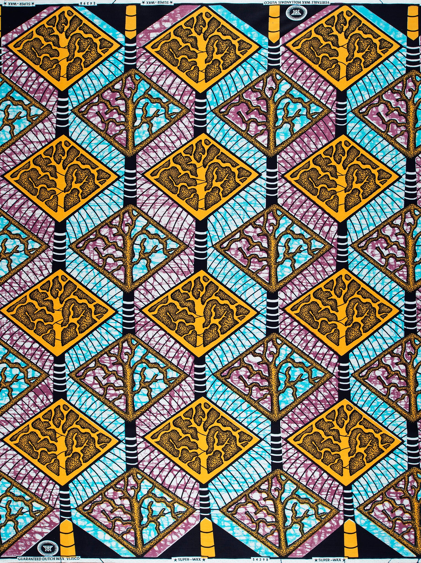 Vibrant geometric-patterned fabric bold yellow super-wax vls4398.016