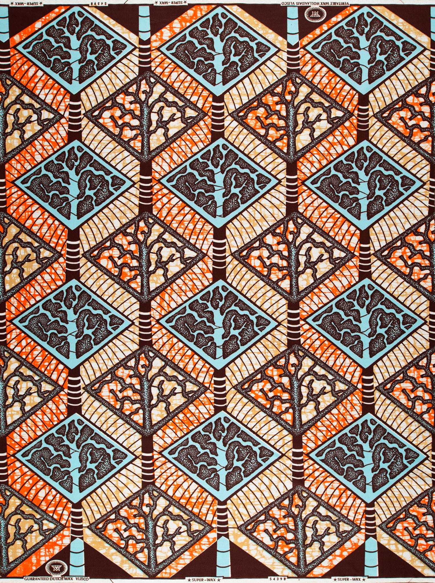 Vibrant african print fabric diamond-shaped super-wax vls4398.017