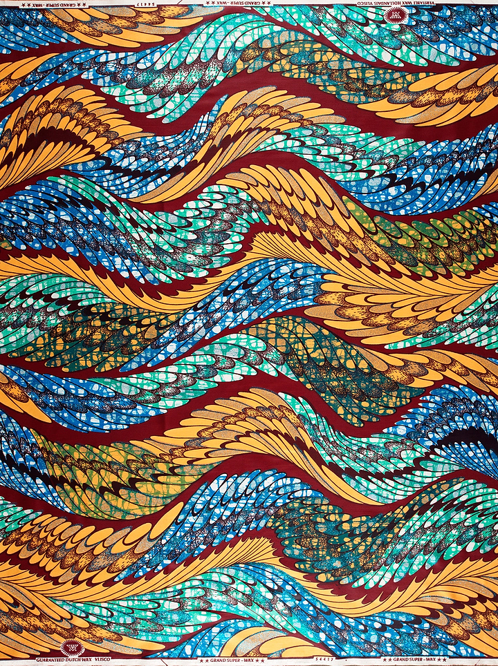 Vibrant african print fabric wave-like grand super-wax vls4417.003