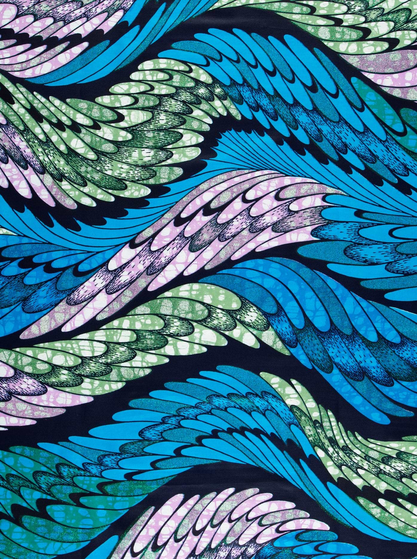 Vibrant blue green pink feathered grand super-wax vls4417.007