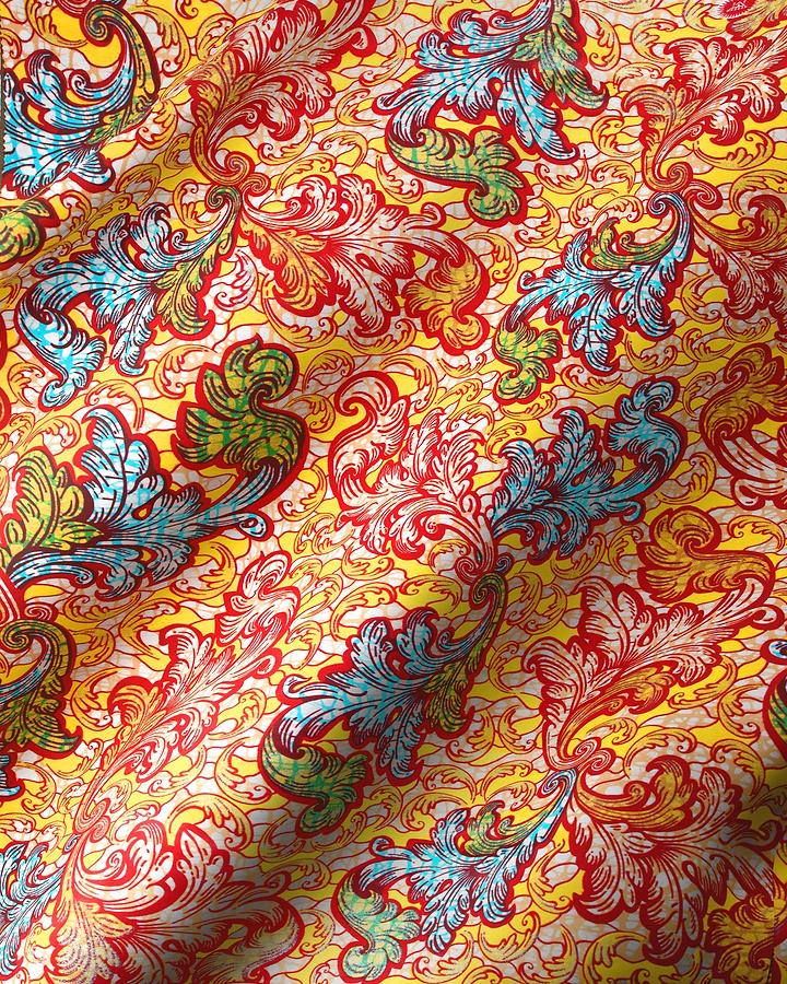 Vibrant yellow fabric adorned intricate grand super-wax vls4463.002