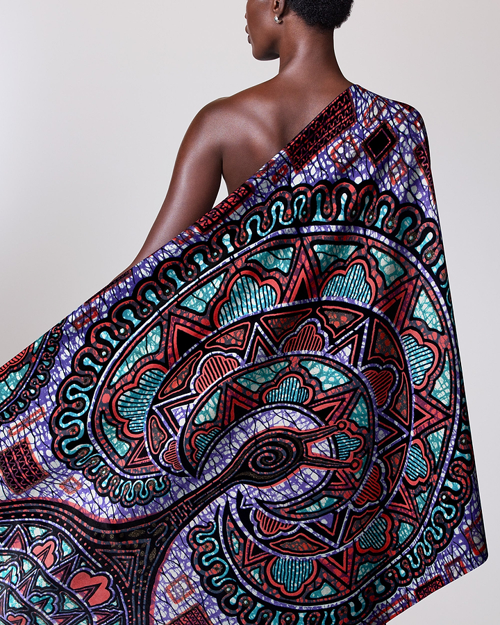 Vibrant one-shoulder wrap dress bold grand super-wax vls4941.005