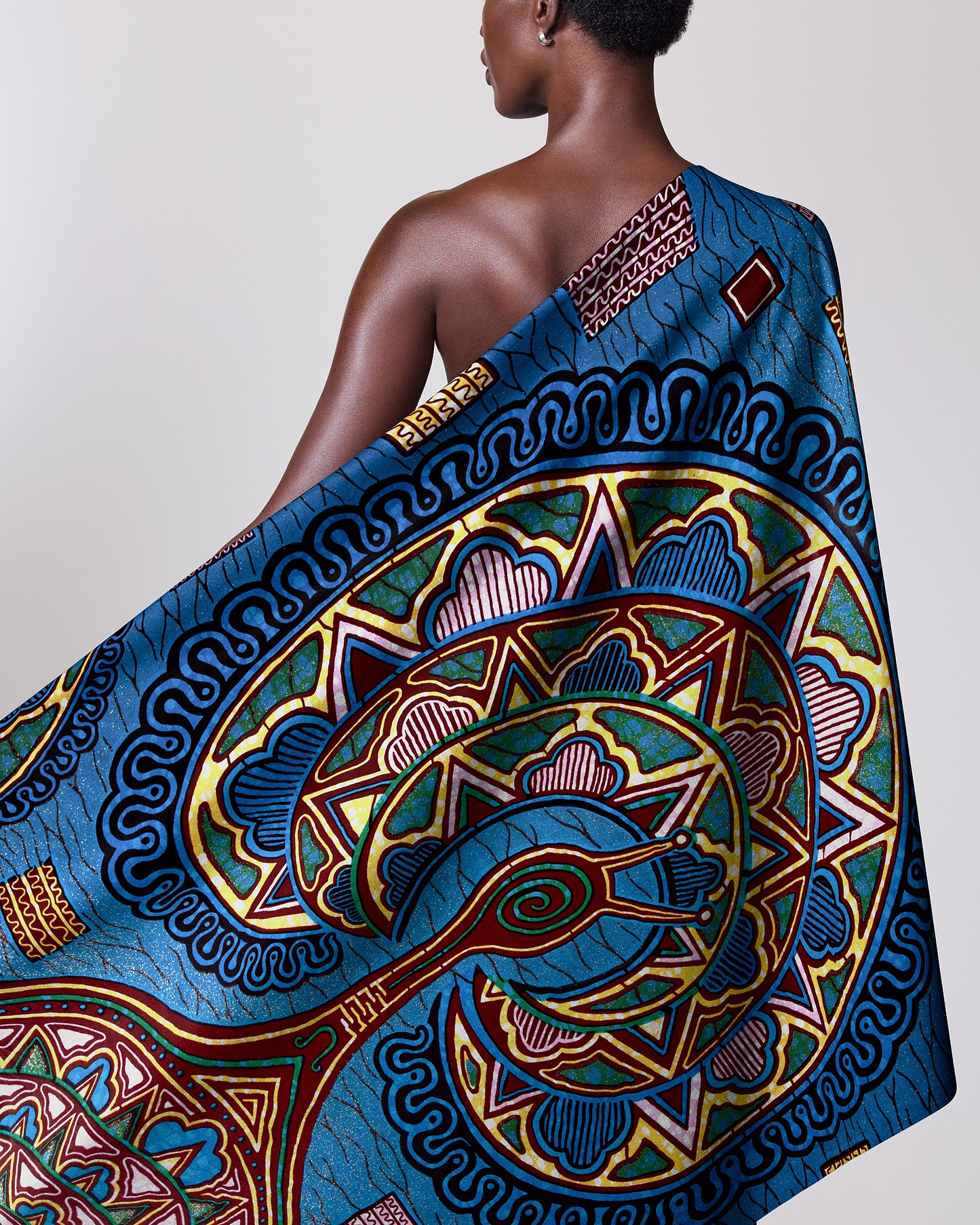 Vibrant blue african print wrap grand super-wax vls4941.008