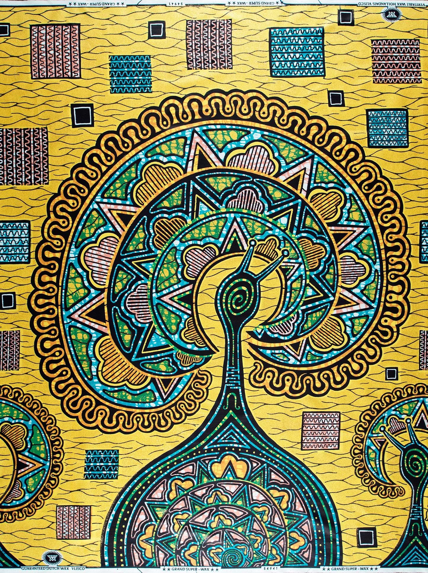 Vibrant yellow fabric bold intricately grand super-wax vls4941.010