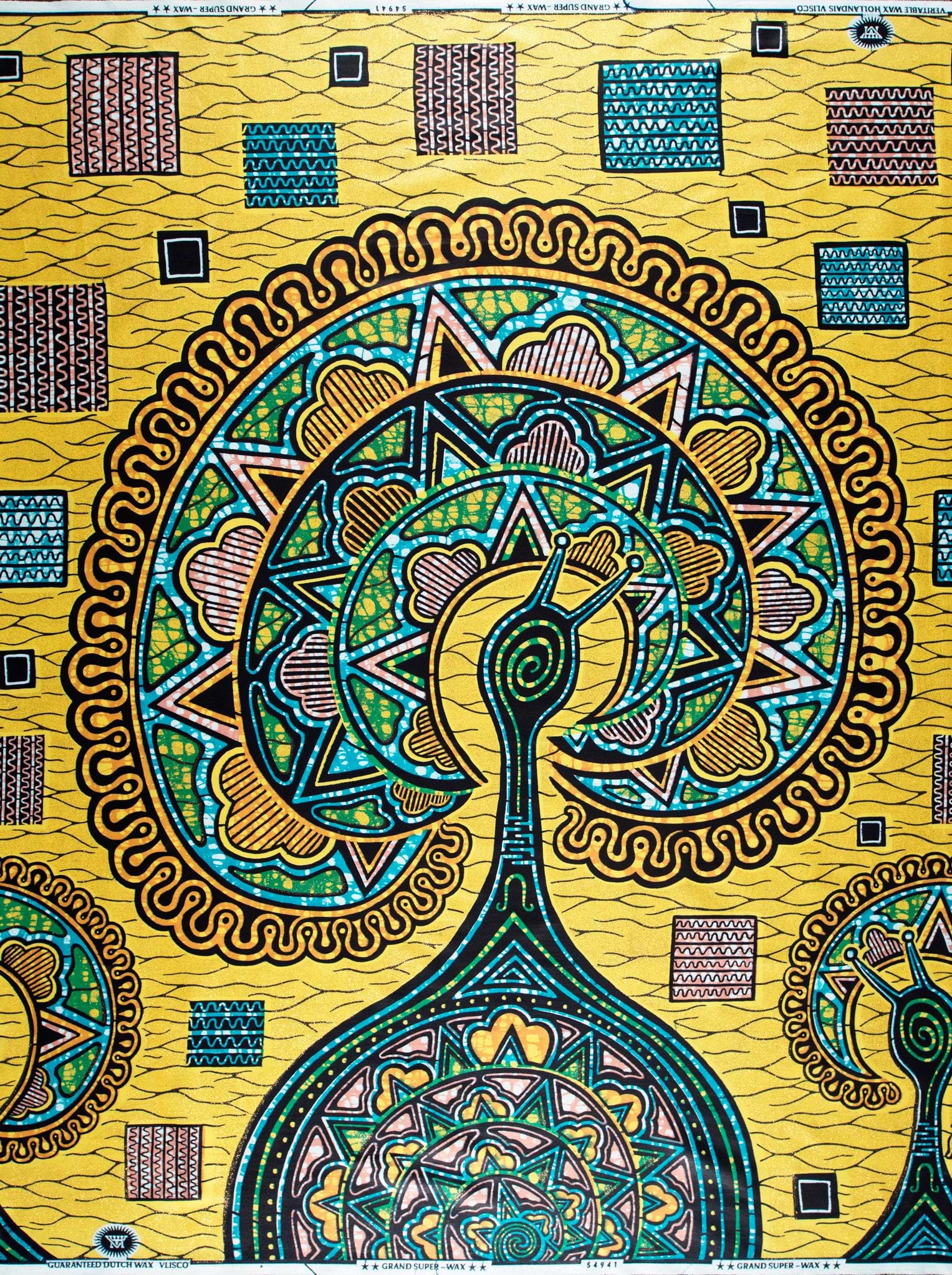 Vibrant yellow fabric bold intricately grand super-wax vls4941.010