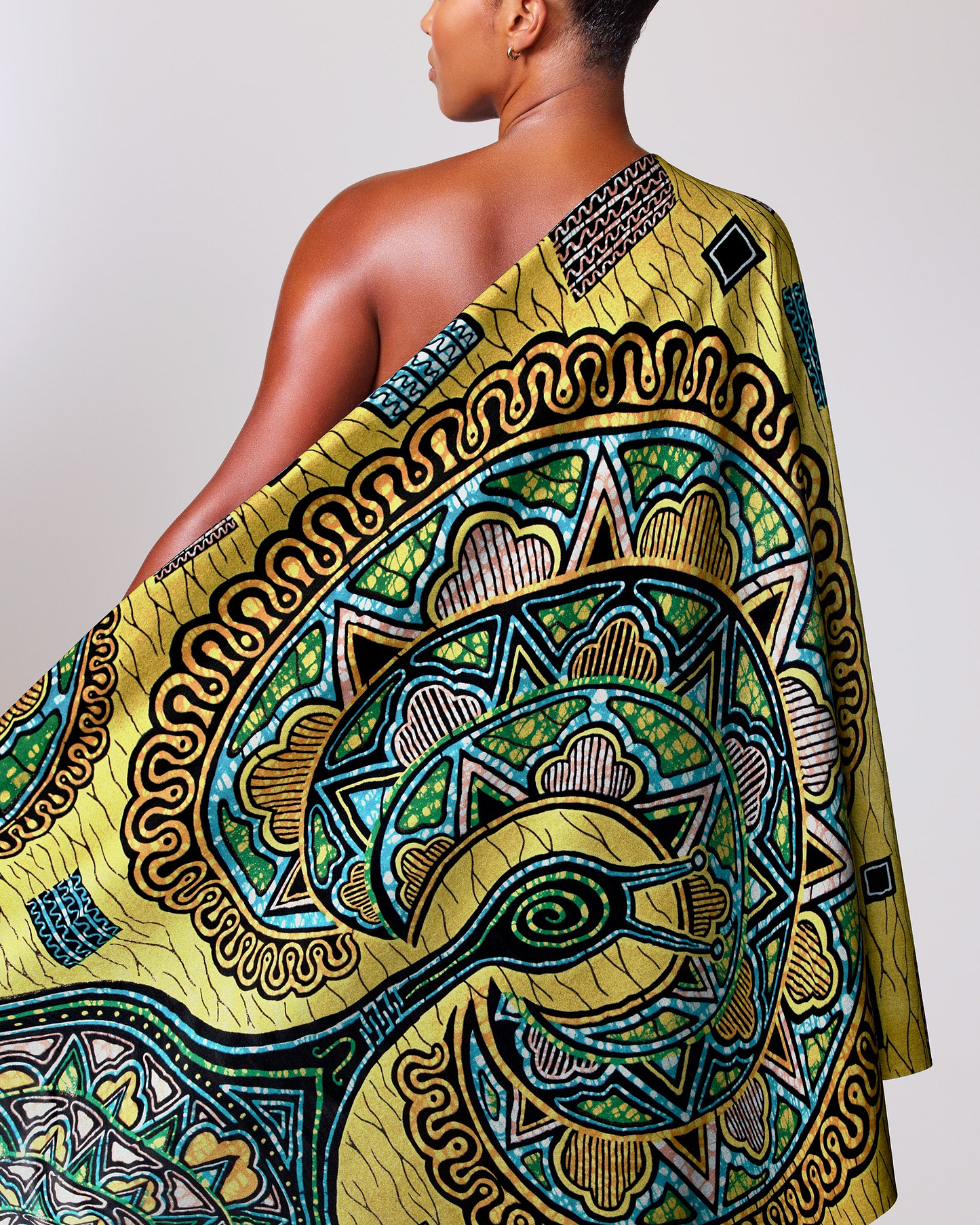 Vibrant yellow african print wrap grand super-wax vls4941.010