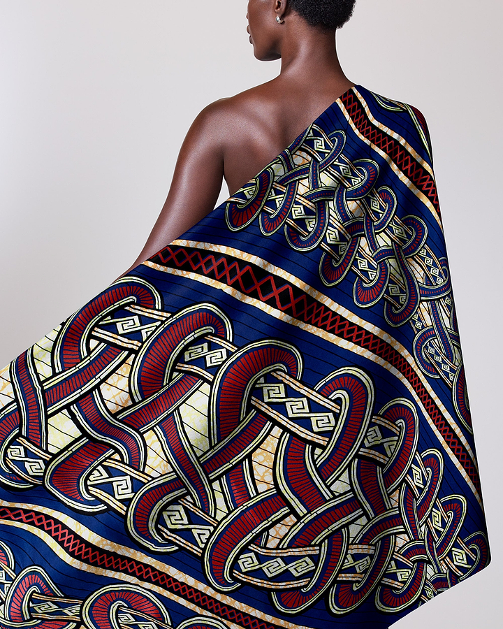 Vibrant blue red cream patterned super-wax vls4959.001
