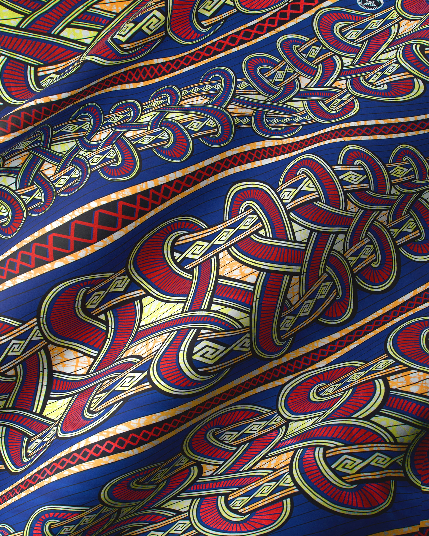 Vibrant blue fabric intricate red super-wax vls4959.001