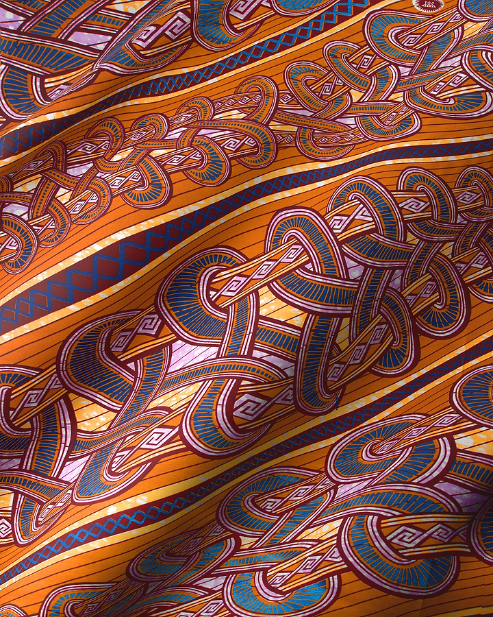 Vibrant orange scarf intricate blue super-wax vls4959.005