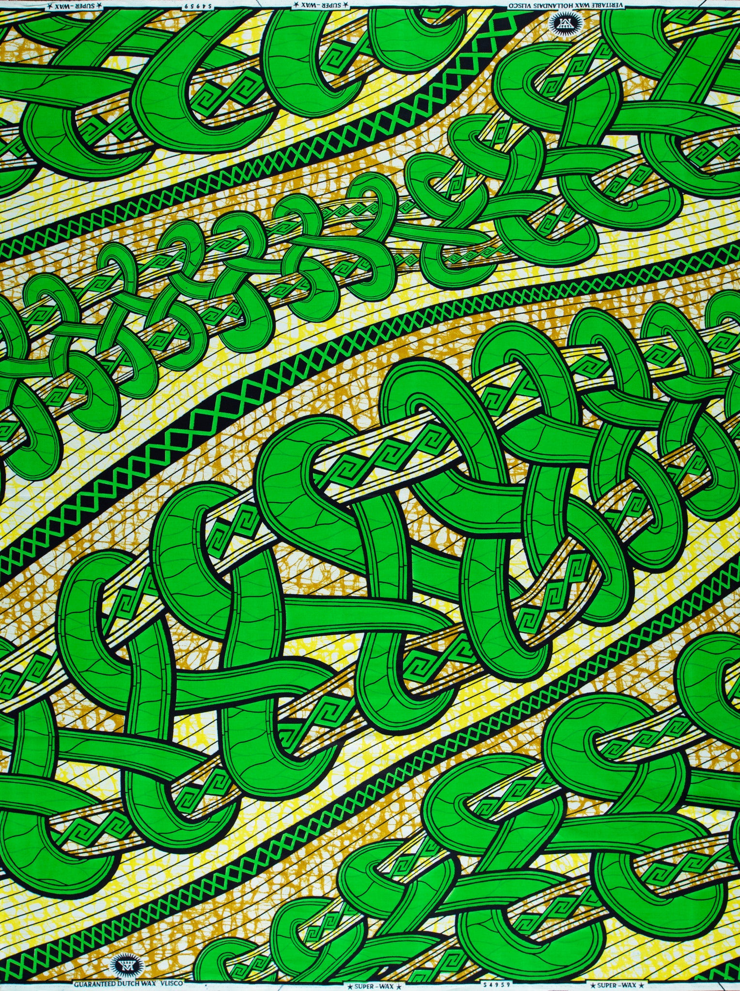 Vibrant green yellow african print super-wax vls4959.006