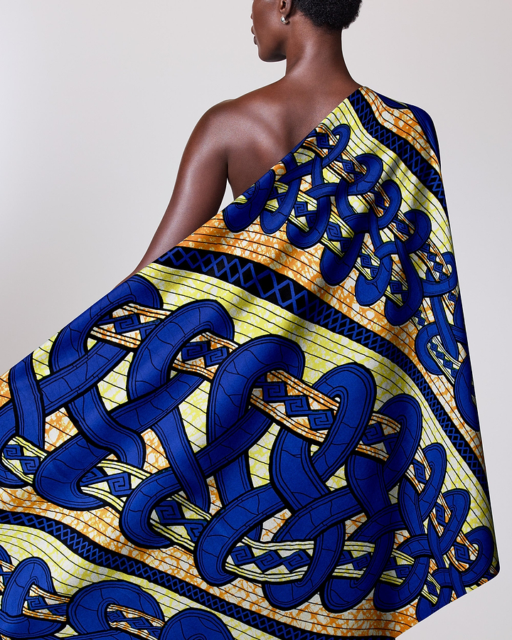 Vibrant one-shoulder wrap dress bold super-wax vls4959.009